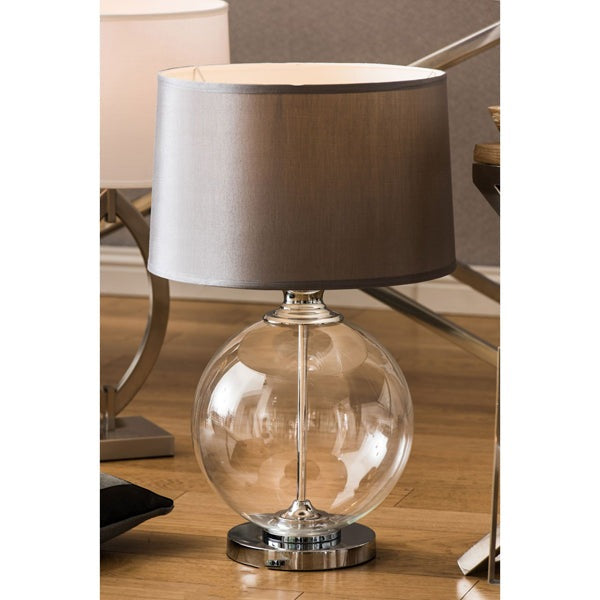 Product photograph of Olivia S Emma Silver Silk Shade Table Lamp from Olivia's.