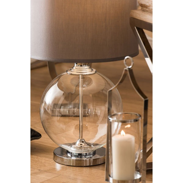 Product photograph of Olivia S Emma Silver Silk Shade Table Lamp from Olivia's.
