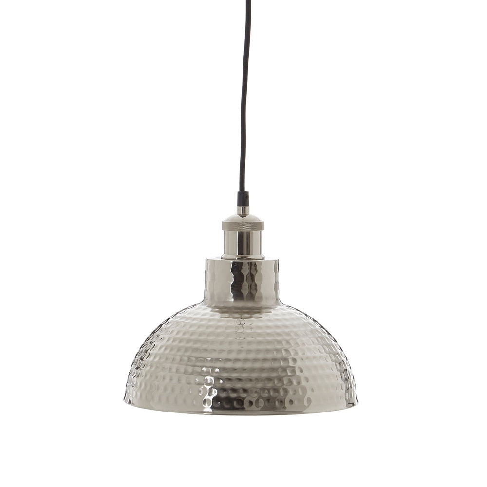 Product photograph of Olivia S Soft Industrial Collection - Nolan Hammered Effect Pendant Light from Olivia's