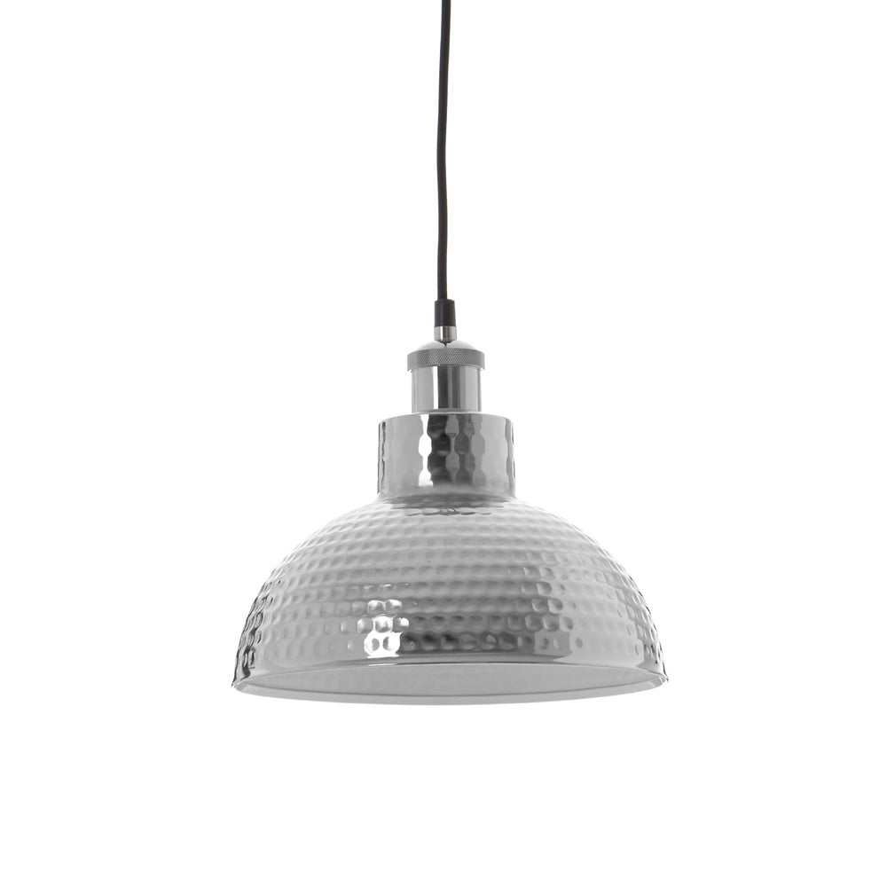 Product photograph of Olivia S Soft Industrial Collection - Nolan Hammered Effect Pendant Light from Olivia's.