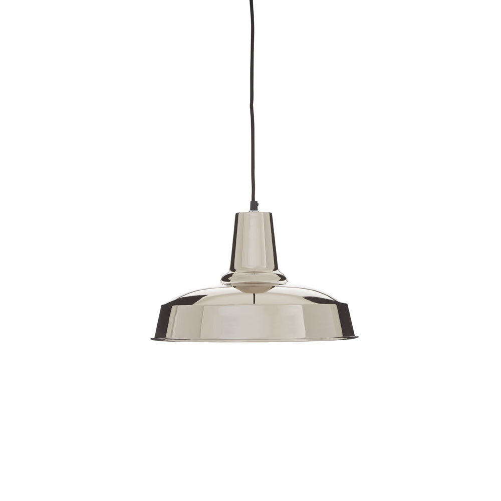 Product photograph of Olivia S Soft Industrial Collection - Newby Deep Plate Iron Pendant Light from Olivia's