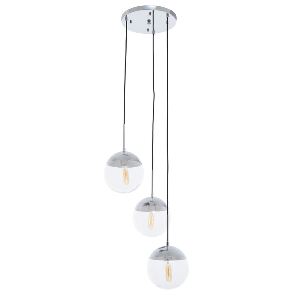 Olivias Soft Industrial Collection Reve 3 Pendant Light In Chrome Finish