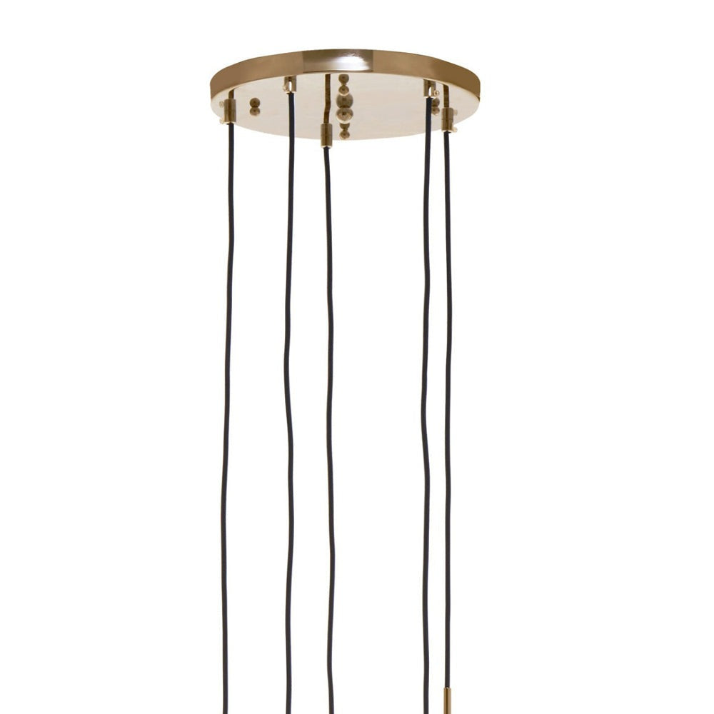 Product photograph of Olivia S Soft Industrial Collection - Reve Five Pendant Lights In Gold Finish from Olivia's.