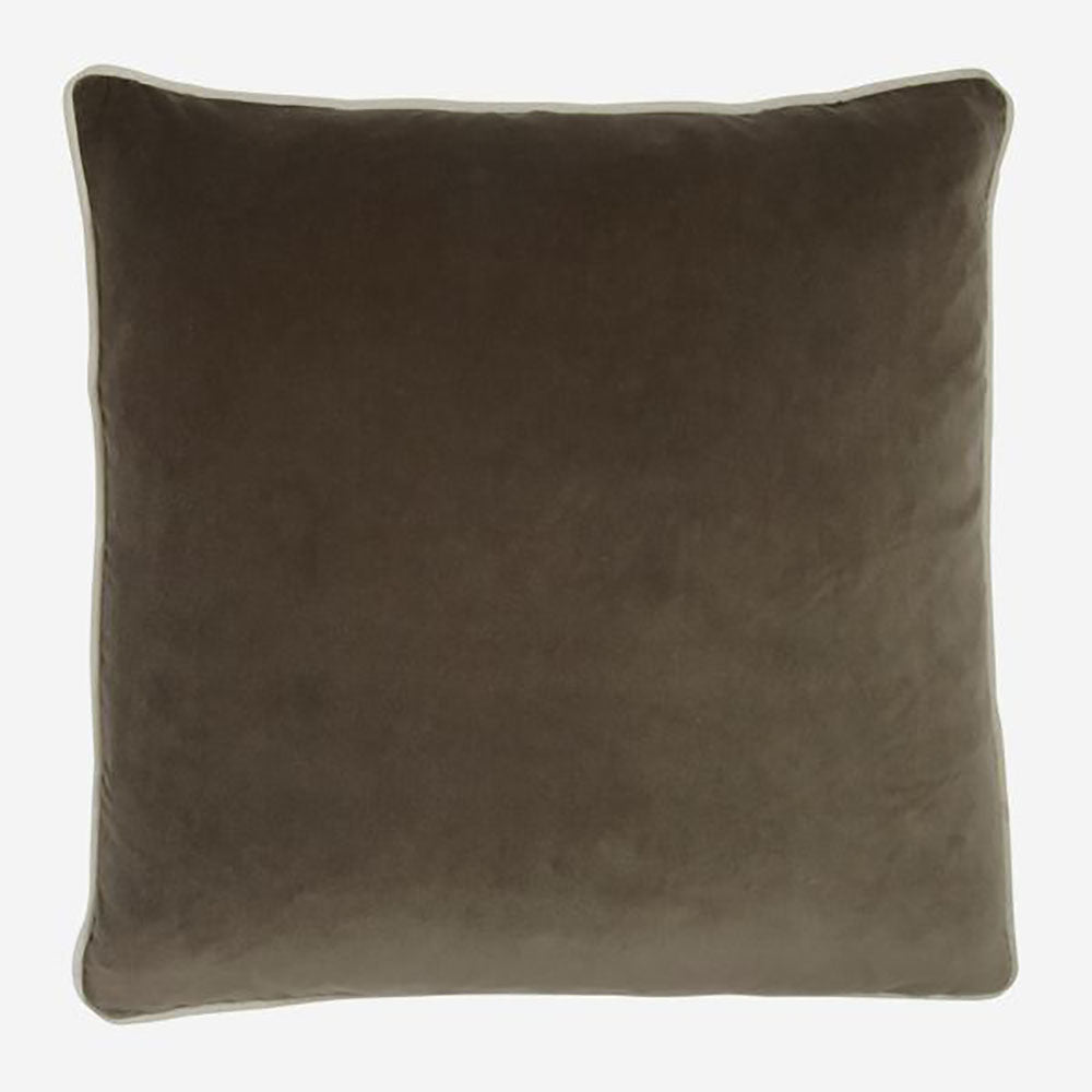 Product photograph of Andrew Martin Pelham Taupe Cushion With Ewe Piping from Olivia's