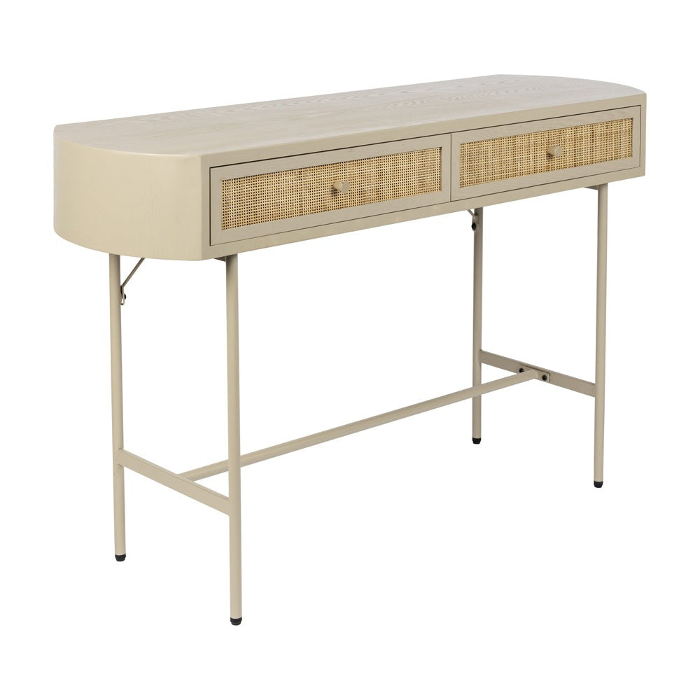Product photograph of Olivia S Nordic Living Collection Maya 2 Drawer Console Table In Beige from Olivia's.