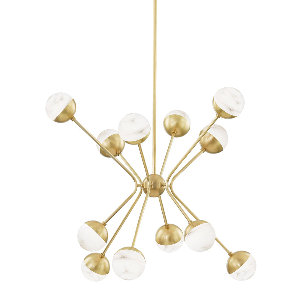 Product photograph of Hudson Valley Lighting Saratoga 12 Light Chandelier Aged Brass from Olivia's