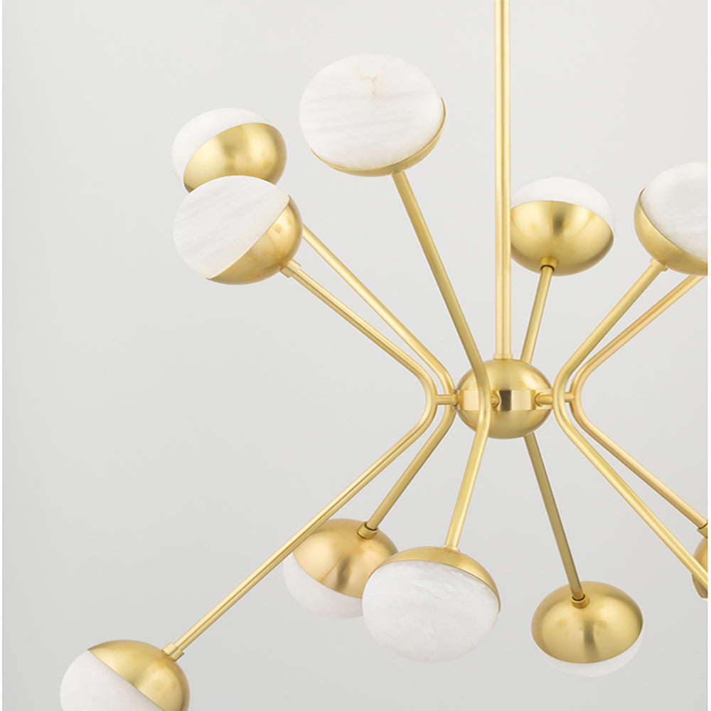 Product photograph of Hudson Valley Lighting Saratoga 12 Light Chandelier Aged Brass from Olivia's.