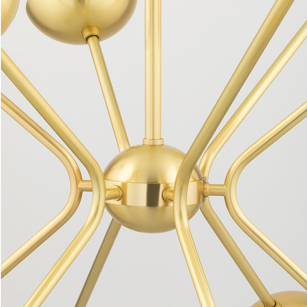 Product photograph of Hudson Valley Lighting Saratoga 12 Light Chandelier Aged Brass from Olivia's.