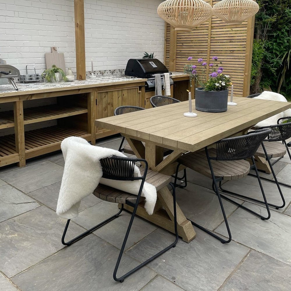 Product photograph of Gallery Outdoor Hennig Rectangle 8 Seater Dining Table In Natural from Olivia's.