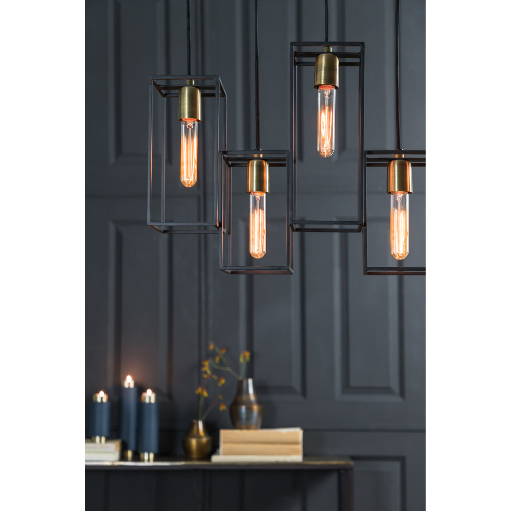 Product photograph of Light Living Marley 5 Lamp Pendant Matt Black And Antique Bronze from Olivia's.