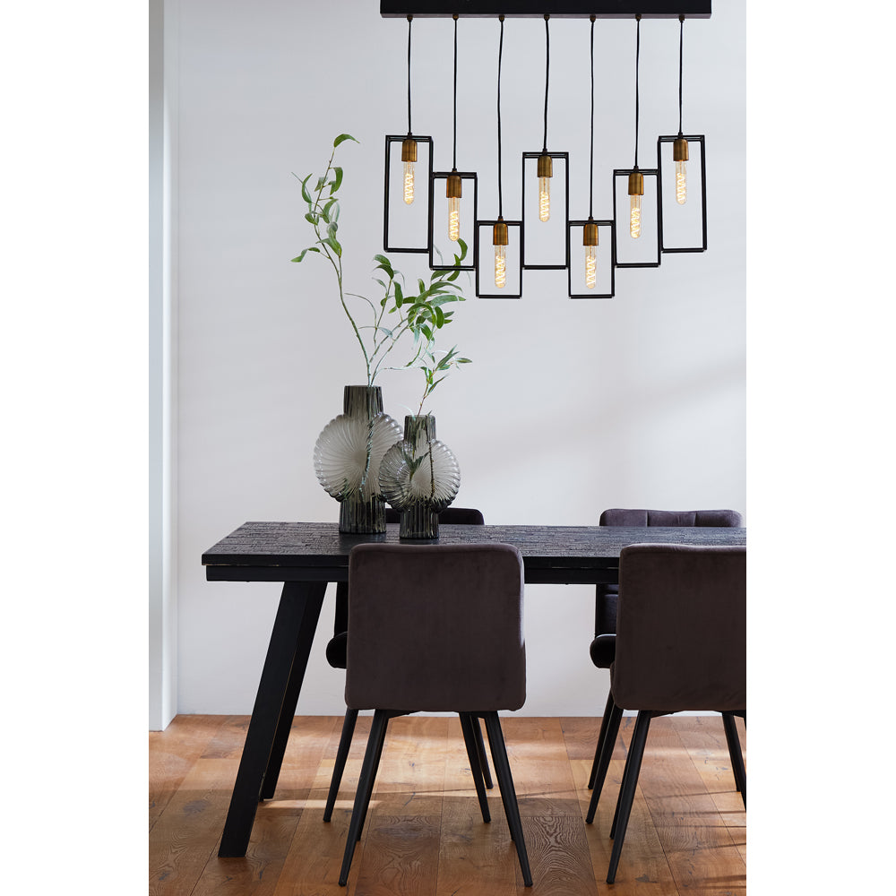 Product photograph of Light Living Marley 7 Lamp Pendant Matt Black And Antique Bronze from Olivia's.