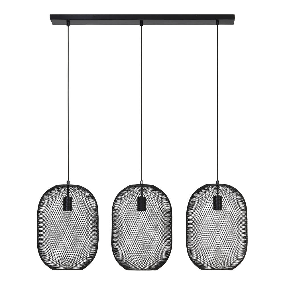 Light Living Reilley 3 Lamp Pendant Black