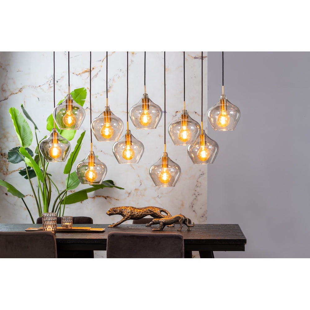 Product photograph of Light Living Rakel Pendant Antique Bronze And Smoked Glass from Olivia's.