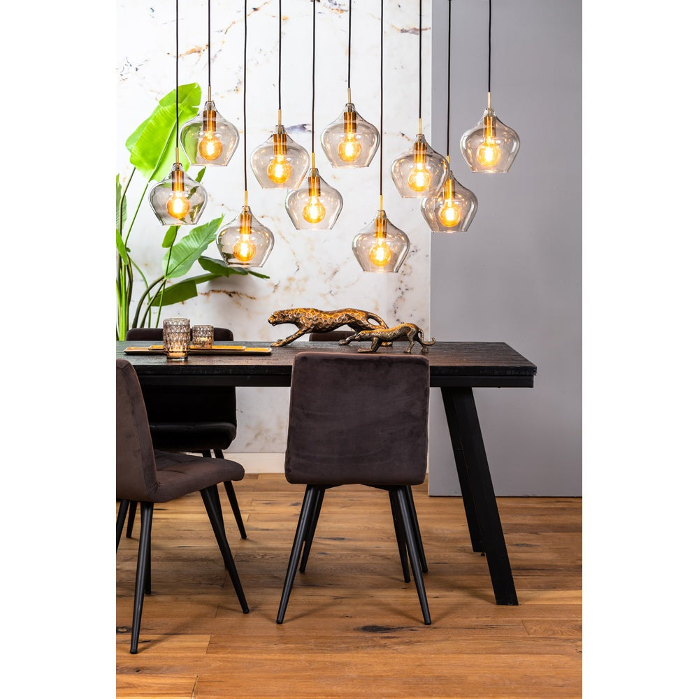 Product photograph of Light Living Rakel Pendant Antique Bronze And Smoked Glass from Olivia's.