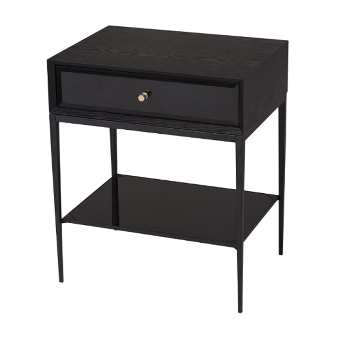 Product photograph of Rv Astley Finola Side Table Black Brass Handles from Olivia's