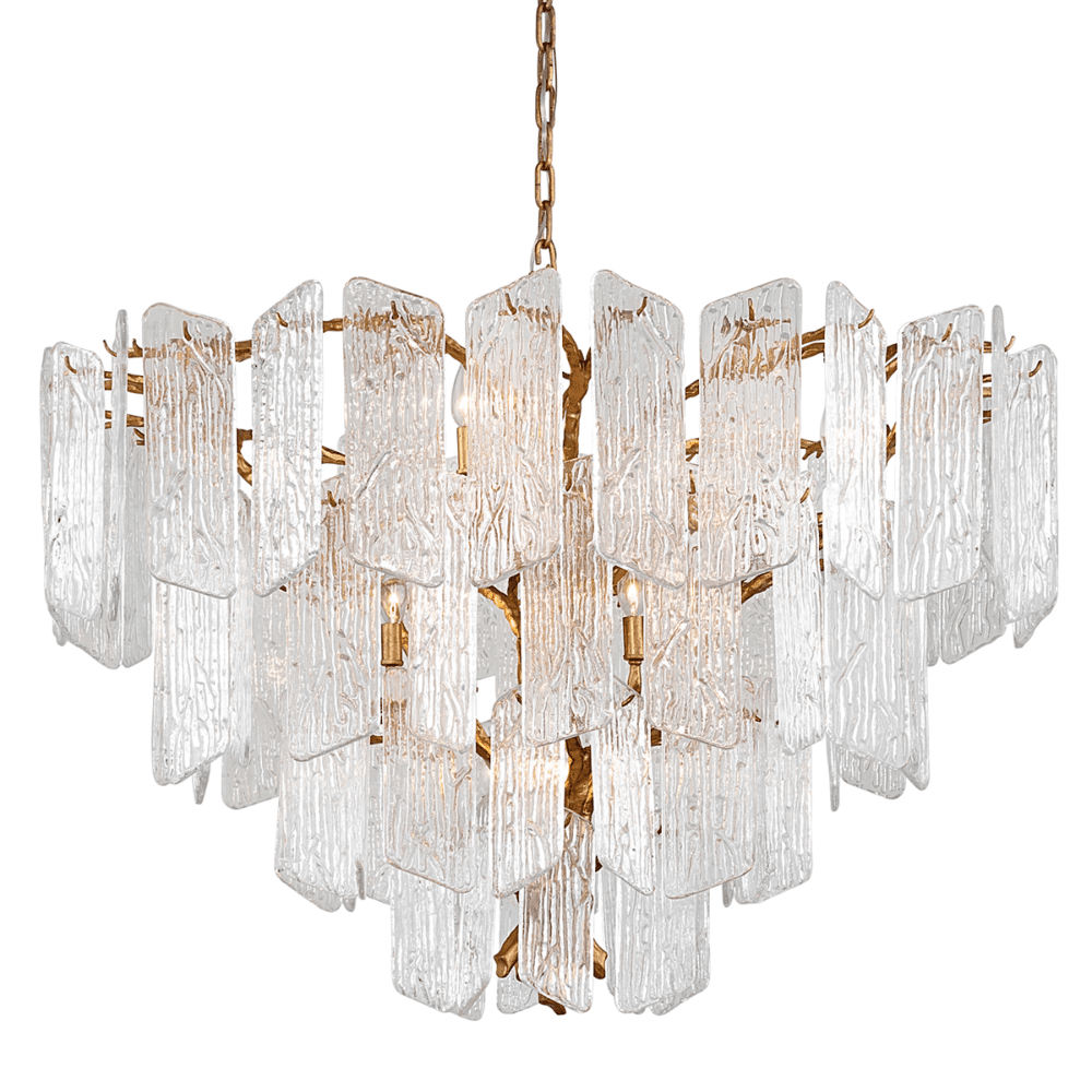 Product photograph of Hudson Valley Lighting Piemonte 12lt Chandelier In Gold Leaf from Olivia's