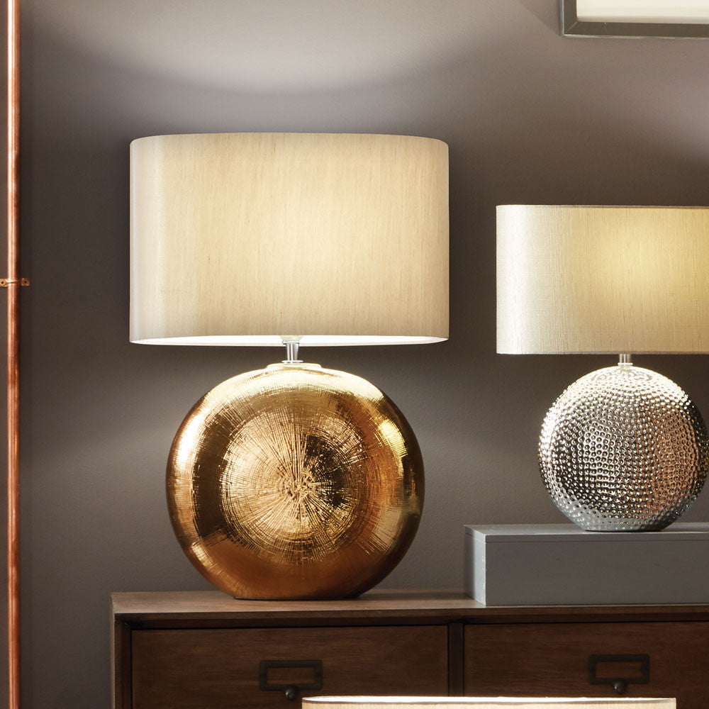 Product photograph of Olivia S Vera Textured Ceramic Table Lamp In Bronze from Olivia's.