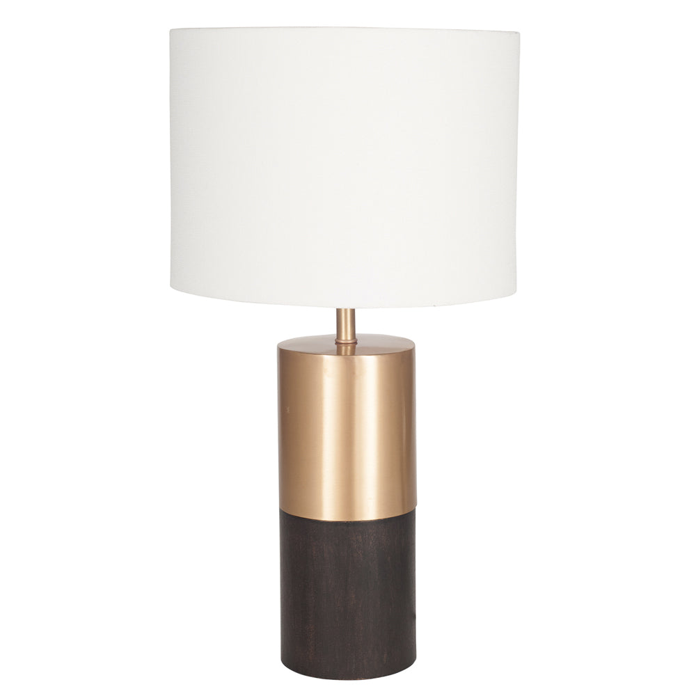 Olivias Linzy Table Lamp In Dark Wood And Gold Metal