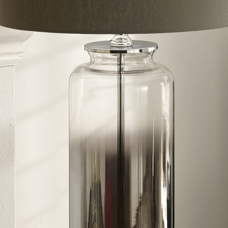 Product photograph of Olvia S Venice Table Lamp In Grey Ombre Glass from Olivia's.