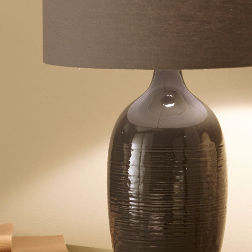 Product photograph of Olivia S Adeline Etched Graphite Ceramic Table Lamp from Olivia's.