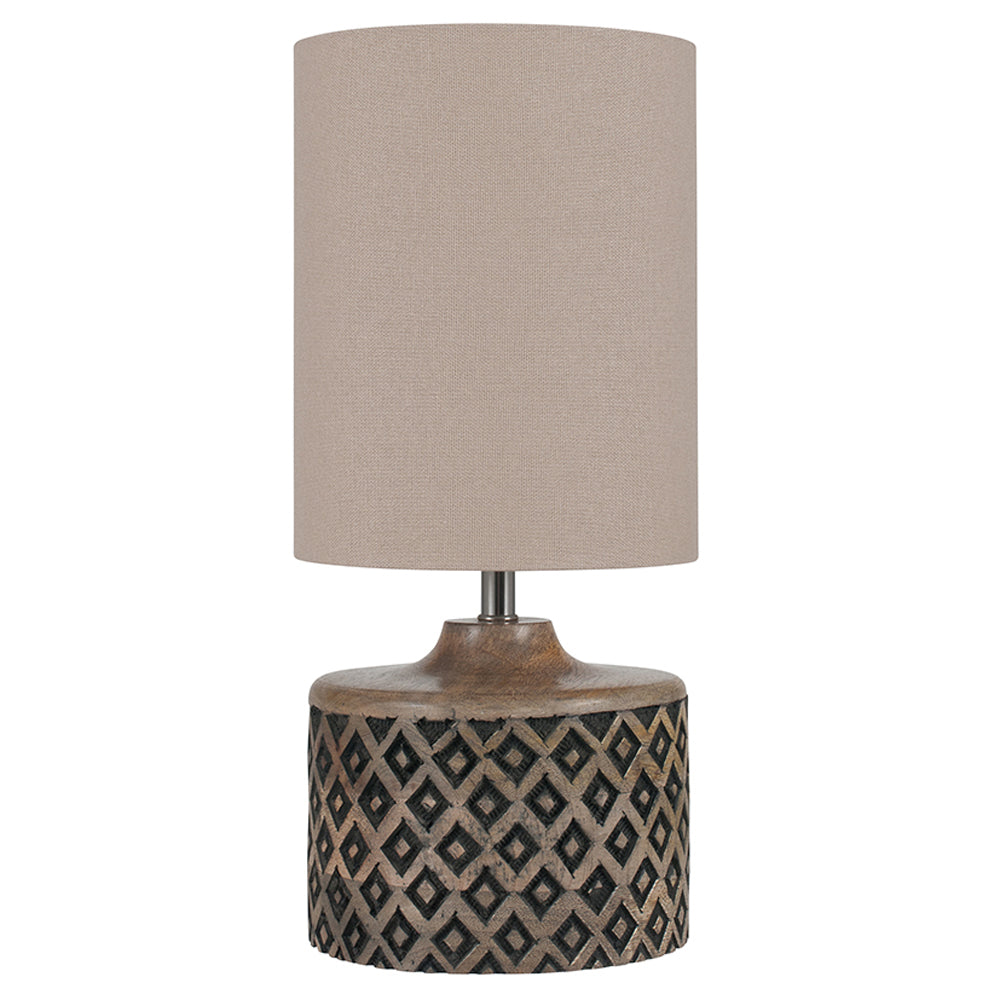 Product photograph of Olivia S Paloma Short Wooden Diamond Table Lamp from Olivia's