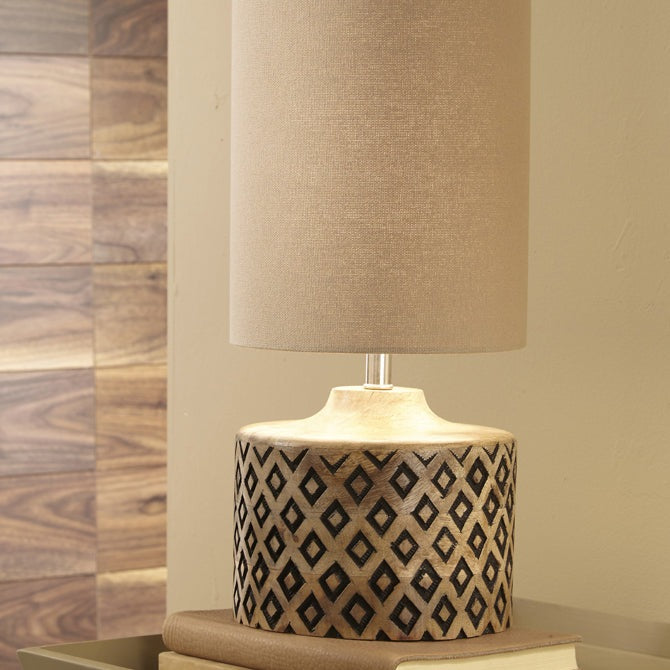 Product photograph of Olivia S Paloma Short Wooden Diamond Table Lamp from Olivia's.