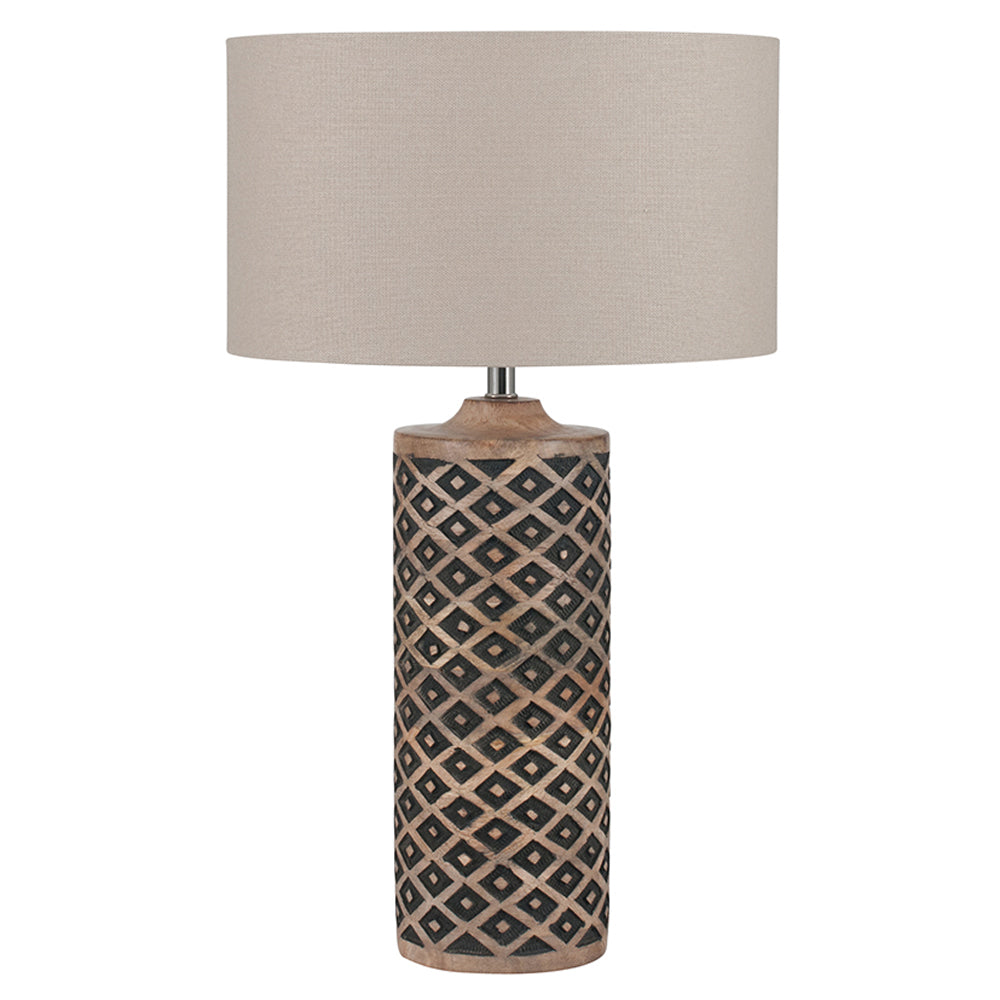 Product photograph of Olivia S Paloma Tall Wooden Diamond Table Lamp from Olivia's