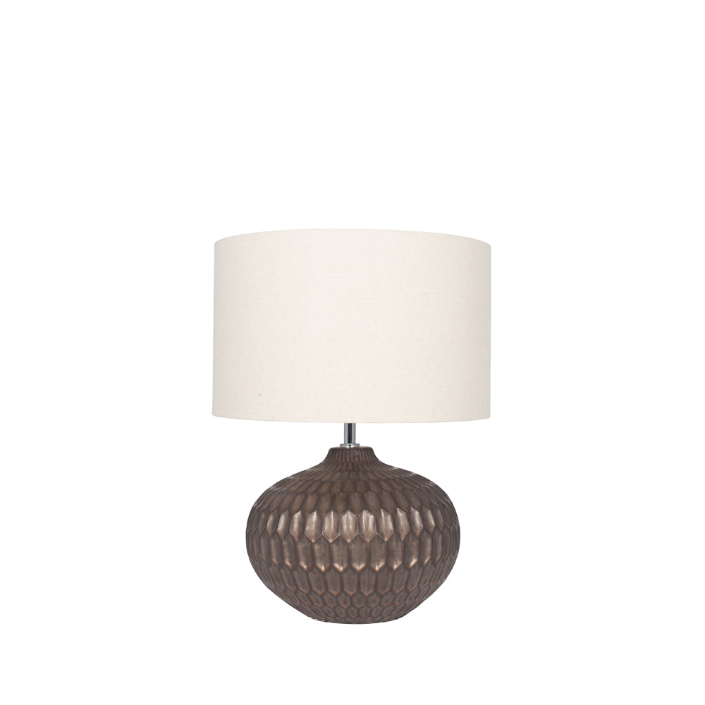Product photograph of Olivia S Casey Textured Glazed Ceramic Table Lamp In Bronze from Olivia's