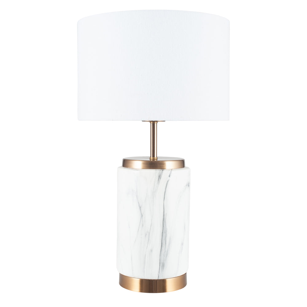 Product photograph of Olivia S Marsha Brass Ceramic Table Lamp In Marble from Olivia's