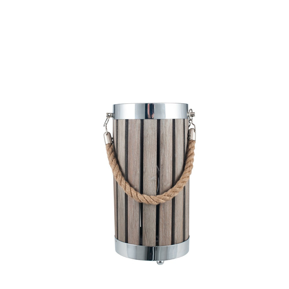 Product photograph of Olivia S Brittany Small Wash Wood Lantern Table Lamp In Grey from Olivia's