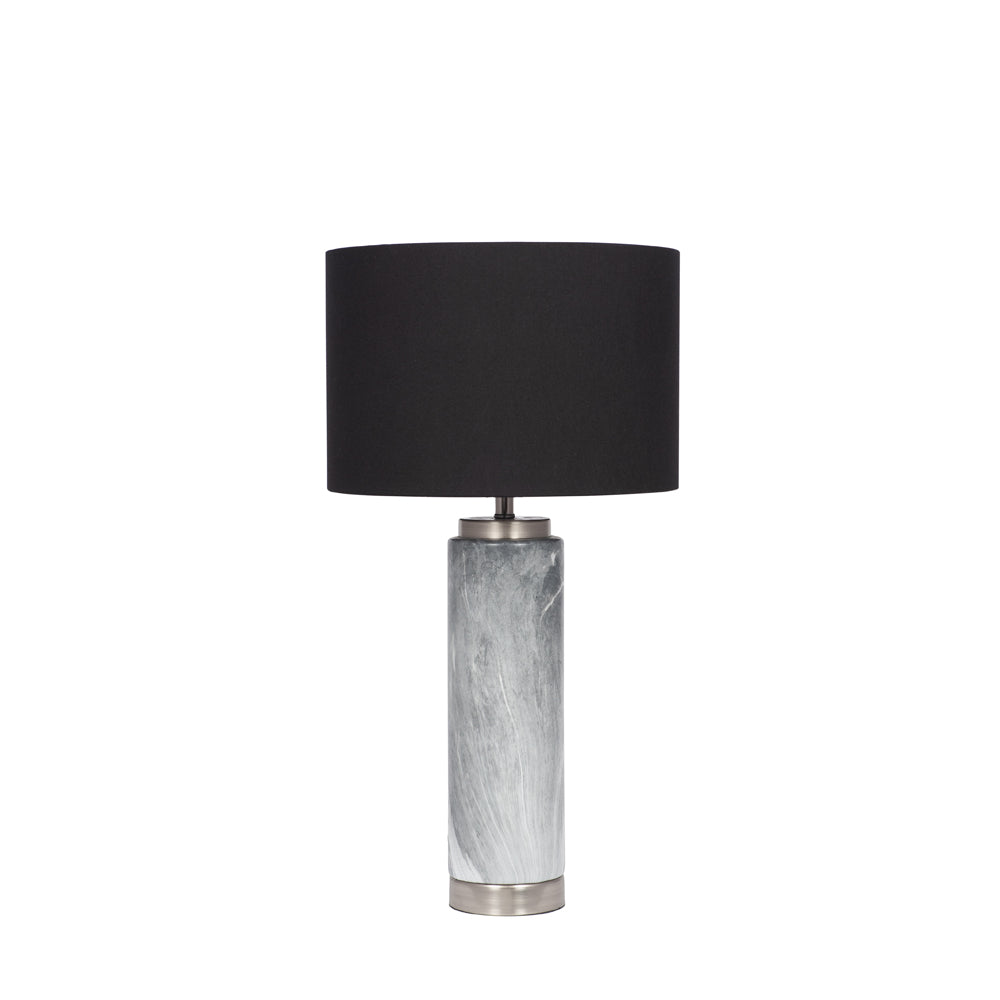 Product photograph of Olivia S Caria Tall Marble Effect Ceramic Table Lamp In Grey from Olivia's