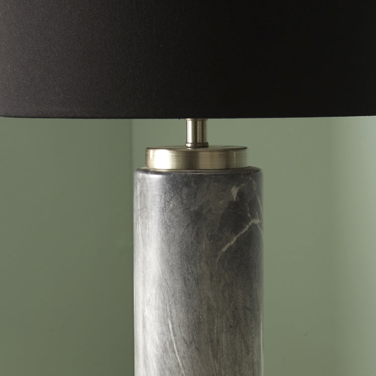 Product photograph of Olivia S Caria Tall Marble Effect Ceramic Table Lamp In Grey from Olivia's.