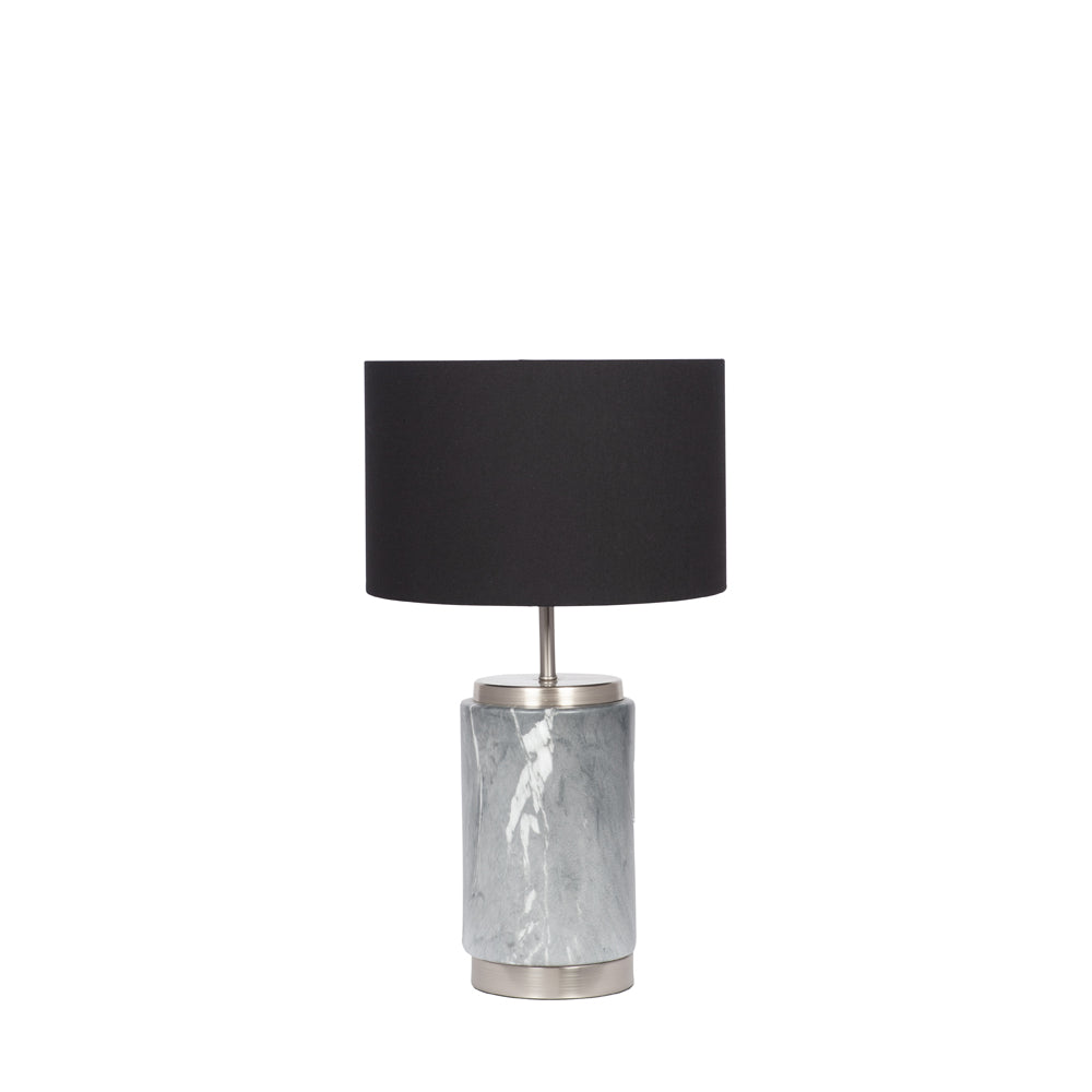 Product photograph of Olivia S Caria Small Marble Effect Ceramic Table Lamp In Grey from Olivia's