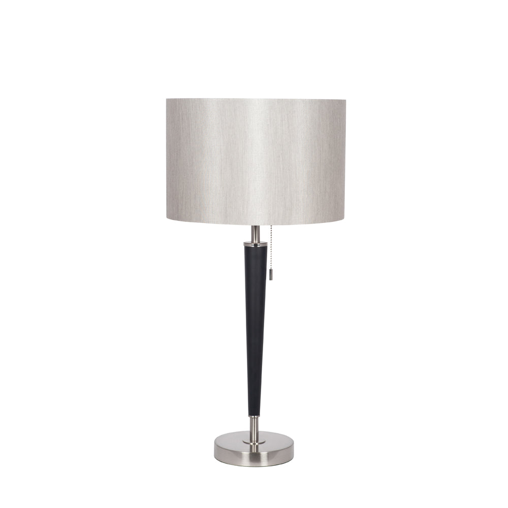Product photograph of Olivia S Melanie Metal Table Lamp In Brushed Silver And Matt Black from Olivia's