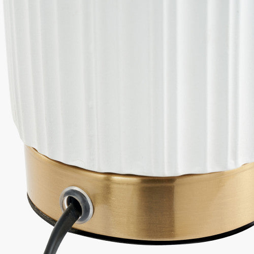 Product photograph of Olivia S Kirsty Textured Ceramic And Metal Table Lamp In White Gold from Olivia's.