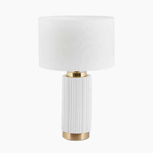 Product photograph of Olivia S Kirsty Textured Ceramic And Metal Table Lamp In White Gold from Olivia's