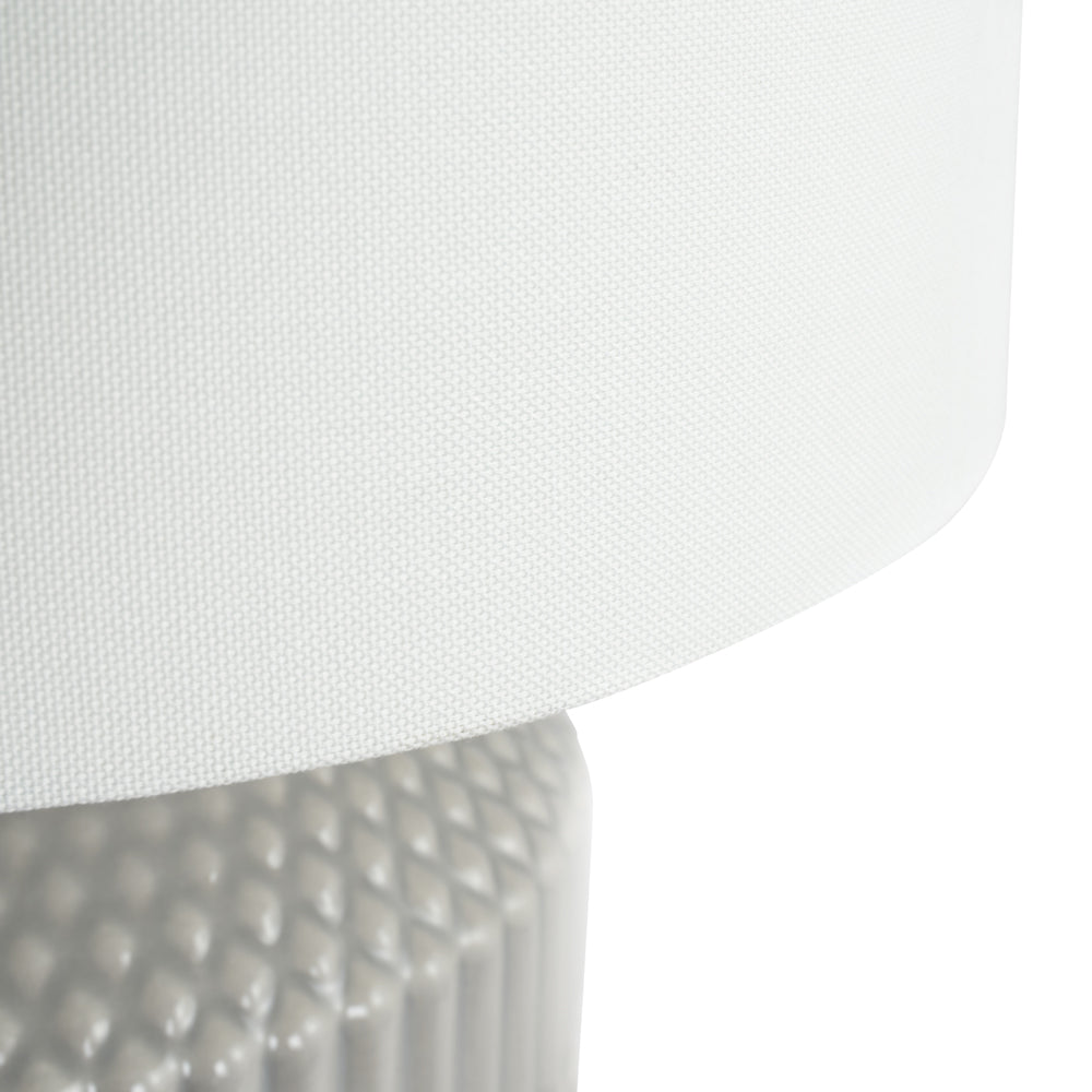 Product photograph of Olivia S Terrie Geo Textured Ceramic Table Lamp In Grey from Olivia's.