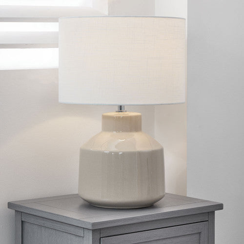 Product photograph of Olivia S Nala Crackle Effect Table Lamp In Cream from Olivia's.