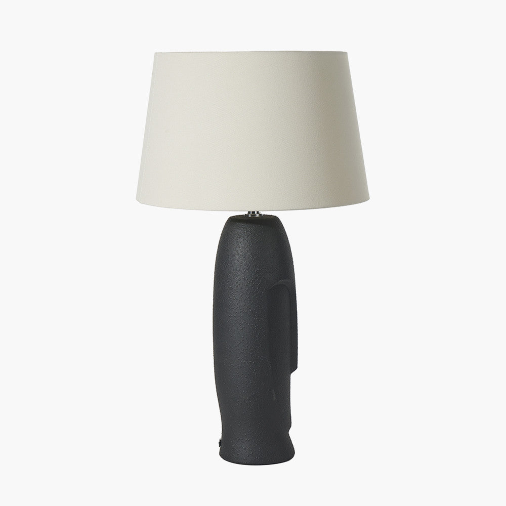 Product photograph of Rushmore Conan Textured Ceramic Table Lamp With Face Detail In Black from Olivia's.