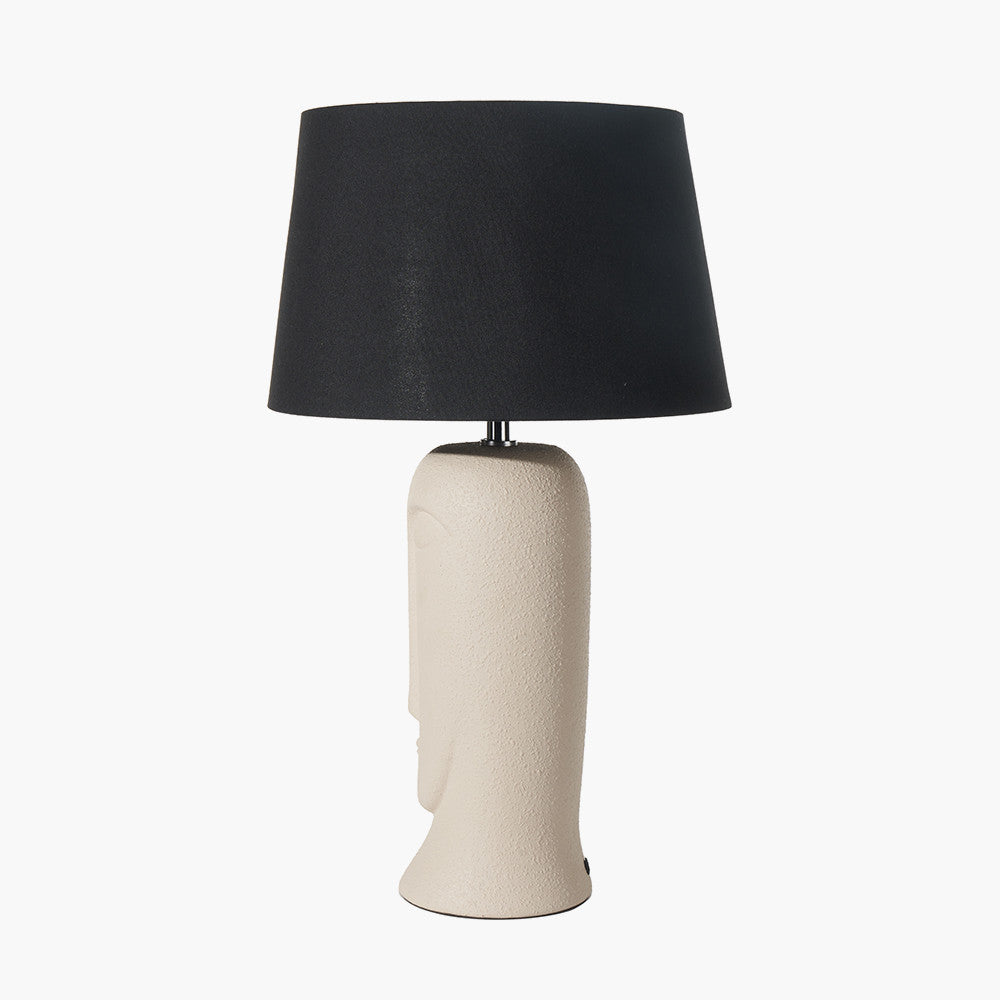 Product photograph of Olivia S Conan Texture Ceramic Table Lamp With Face Detail In Cream from Olivia's.
