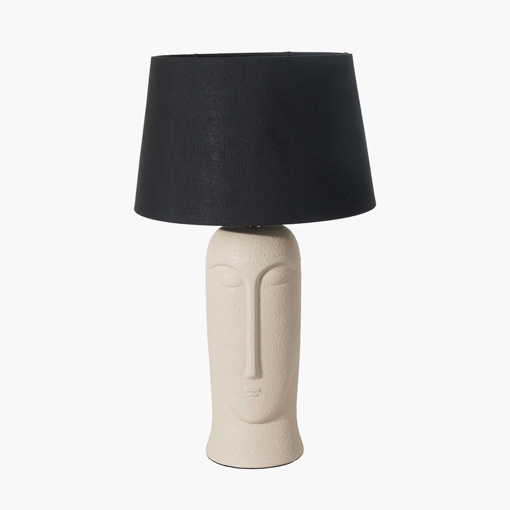 Olivias Conan Texture Ceramic Table Lamp With Face Detail In Cream