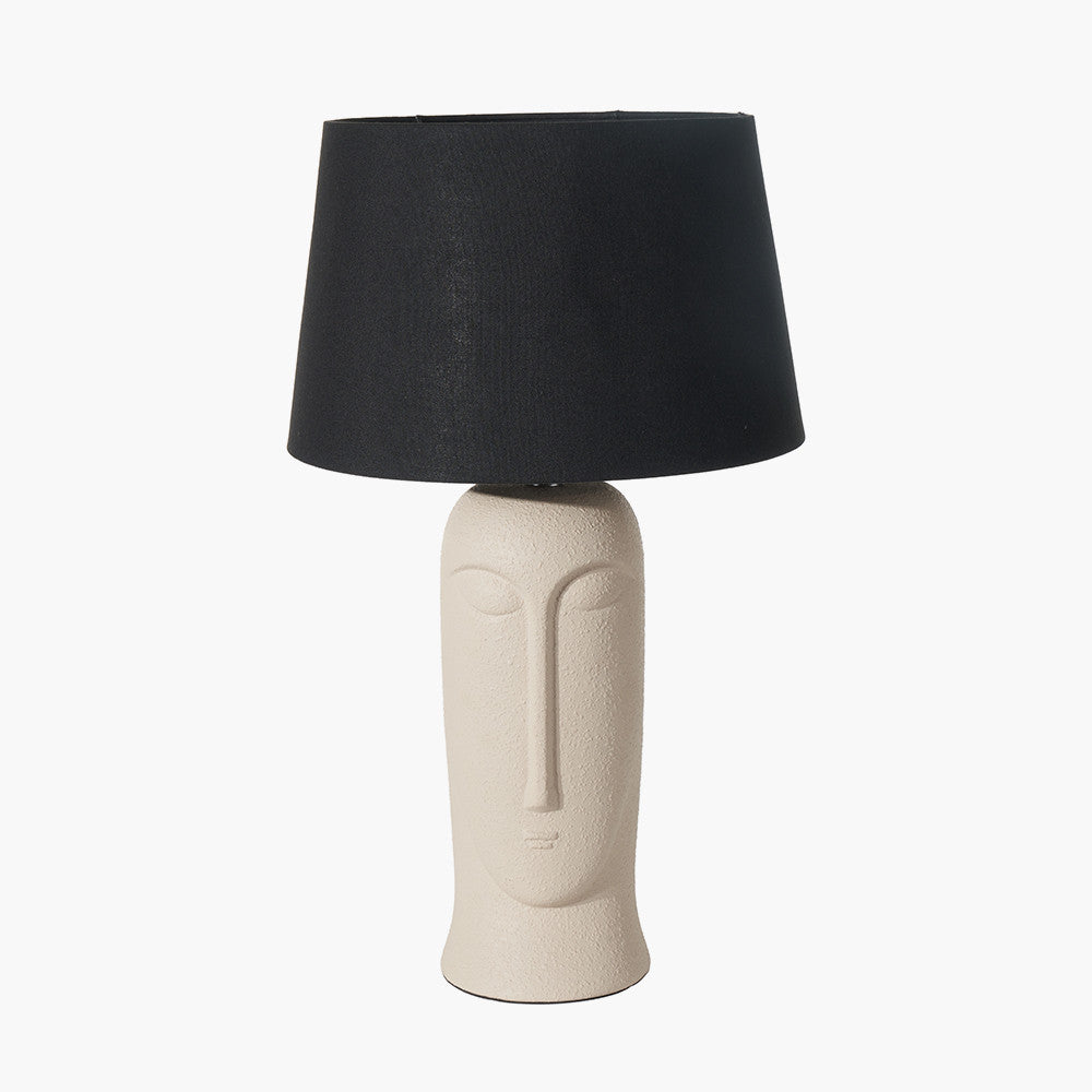 Product photograph of Olivia S Conan Texture Ceramic Table Lamp With Face Detail In Cream from Olivia's