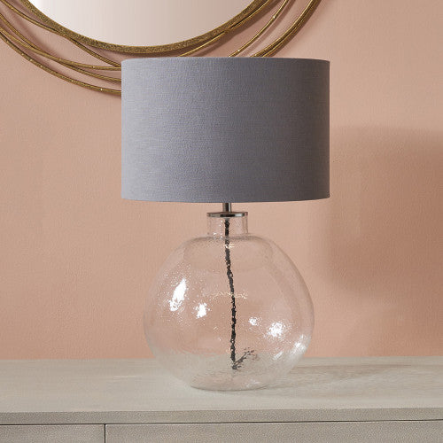 Product photograph of Olivia S Kirsty Organic Shape Clear Bubble Glass Table Lamp from Olivia's.