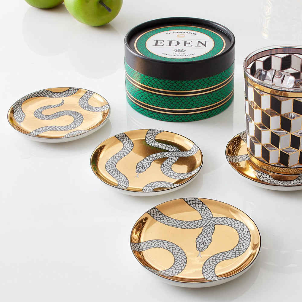 Product photograph of Jonathan Adler Eden Coaster from Olivia's.