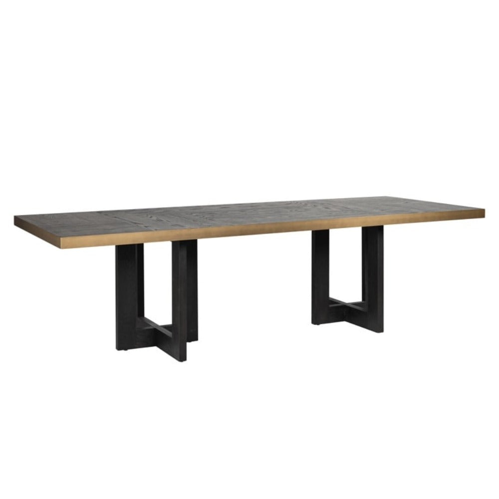 Richmond Cambon Dining Table In Coffee Brown Black 320cm