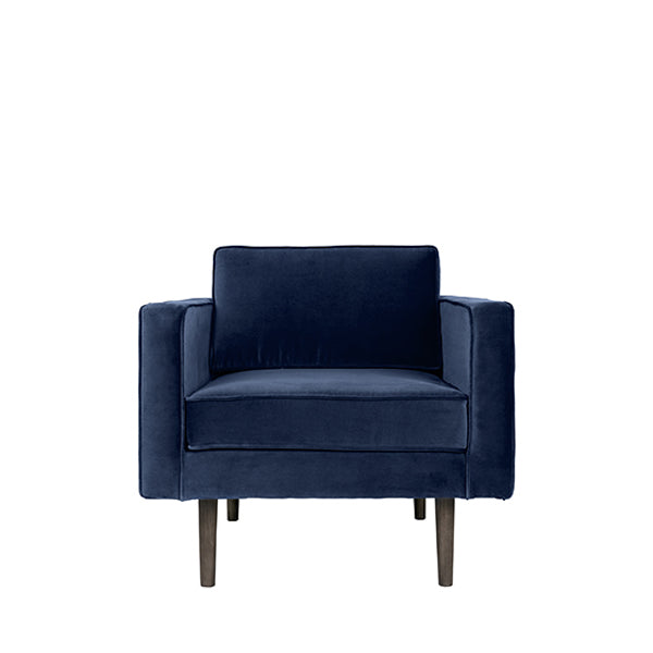 Product photograph of Broste Copenhagen Wind Armchair Insignia Blue from Olivia's