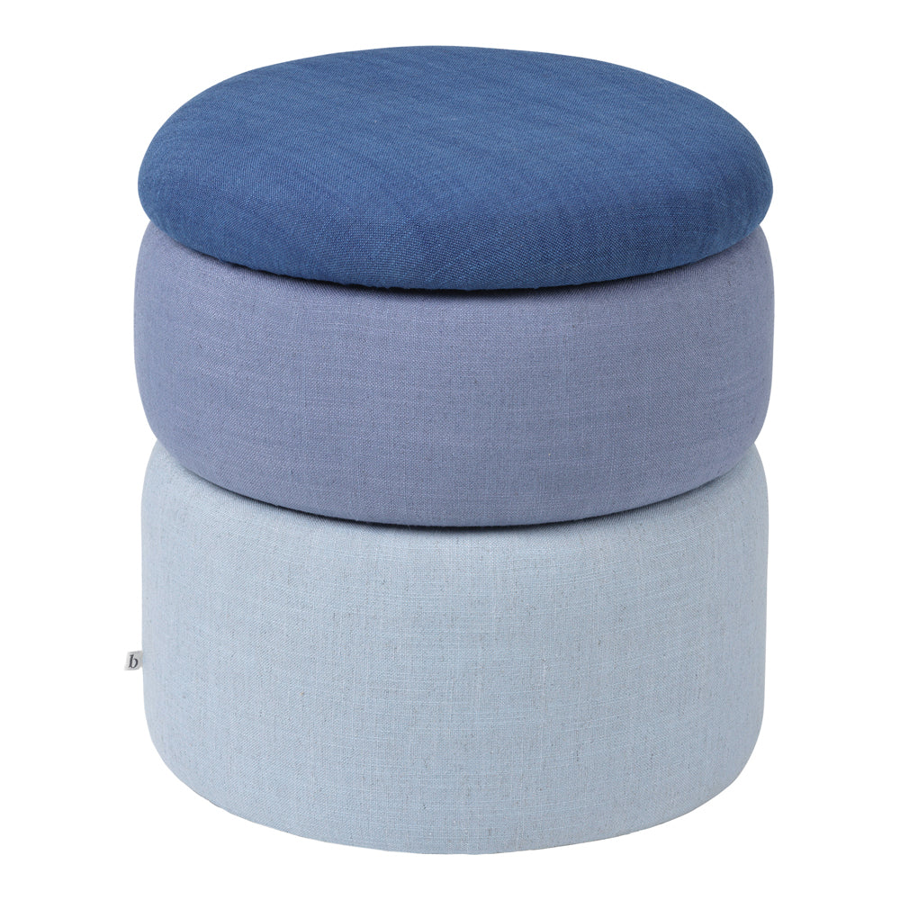 Product photograph of Broste Copenhagen Pond Pouffe In Blue - Small from Olivia's