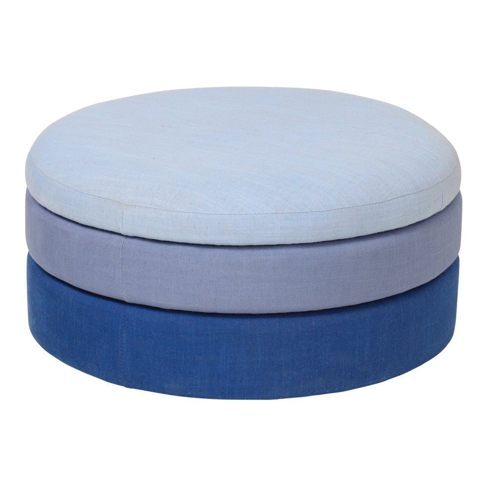 Broste Copenhagen Pond Pouffe in Blue - Large