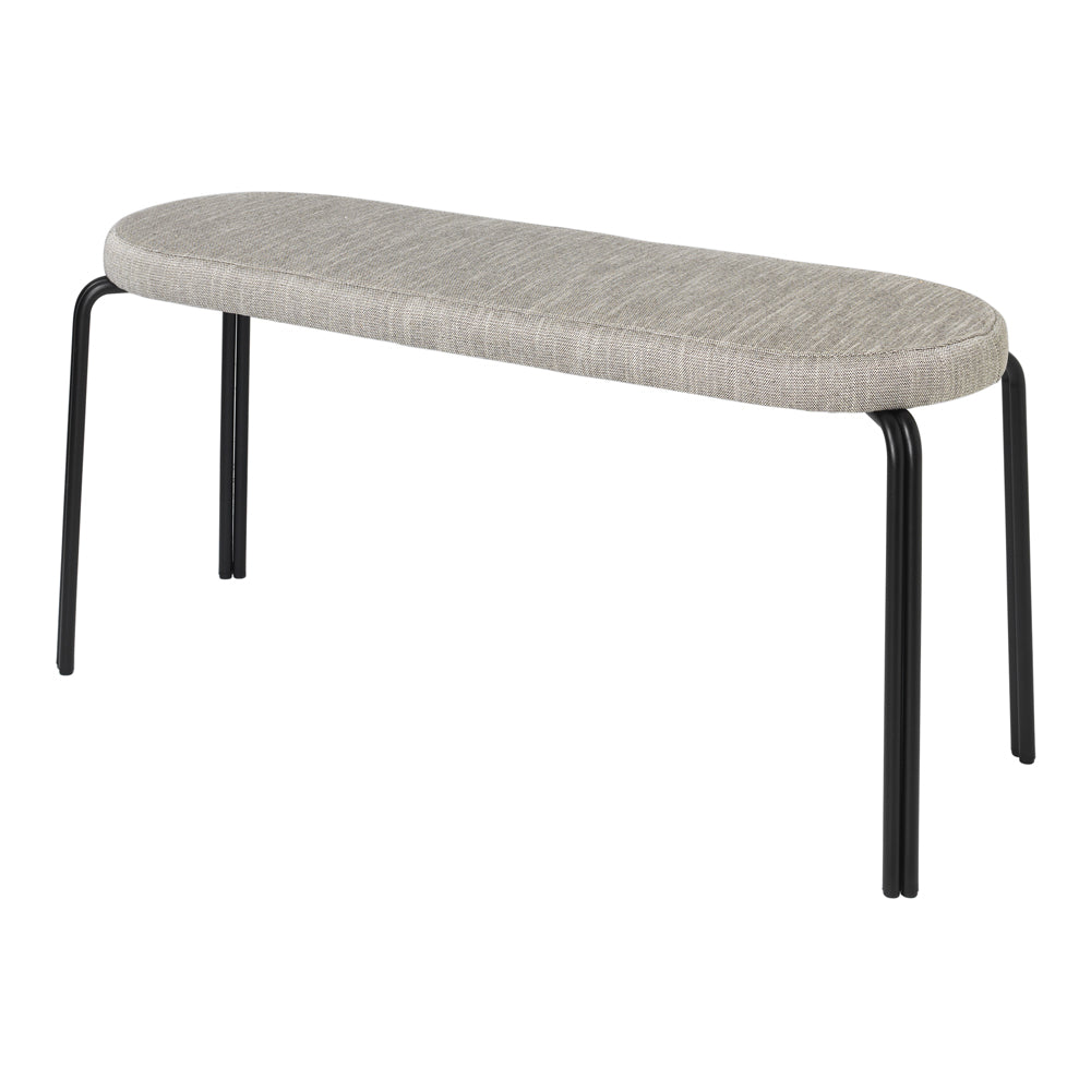 Product photograph of Broste Copenhagen 2 Seater Textile Oda Bench In Black from Olivia's