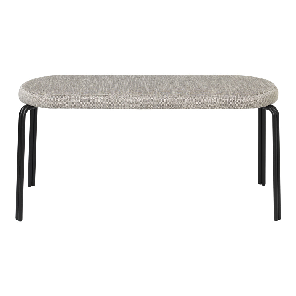 Product photograph of Broste Copenhagen 2 Seater Textile Oda Bench In Black from Olivia's.